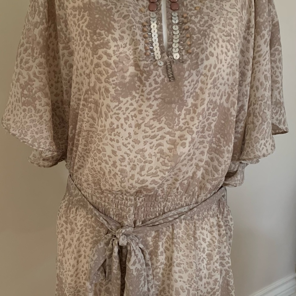 Short  sleeve animal print blouse